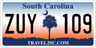 SC license plate ZUY109