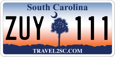 SC license plate ZUY111