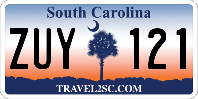 SC license plate ZUY121