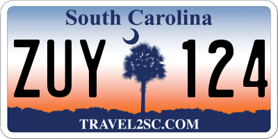 SC license plate ZUY124