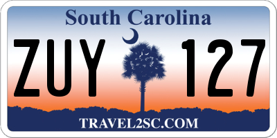 SC license plate ZUY127
