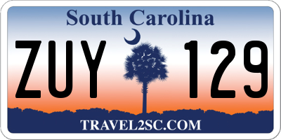 SC license plate ZUY129