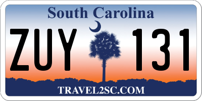 SC license plate ZUY131