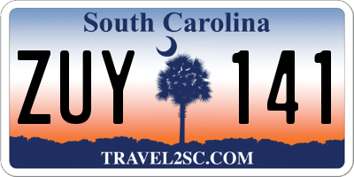 SC license plate ZUY141