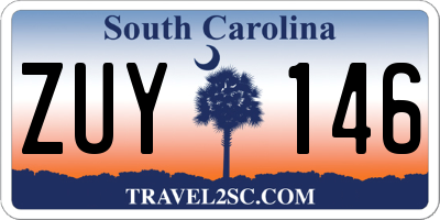 SC license plate ZUY146