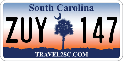 SC license plate ZUY147