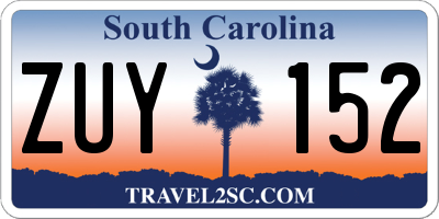 SC license plate ZUY152