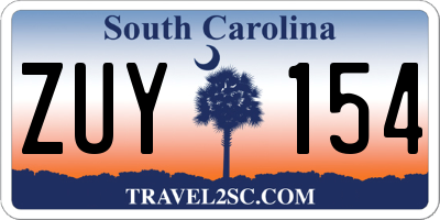 SC license plate ZUY154