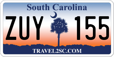 SC license plate ZUY155