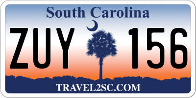 SC license plate ZUY156