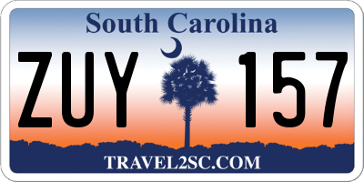 SC license plate ZUY157