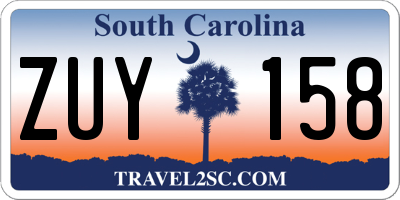 SC license plate ZUY158
