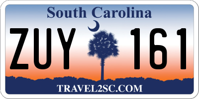 SC license plate ZUY161