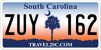 SC license plate ZUY162