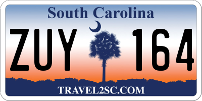SC license plate ZUY164