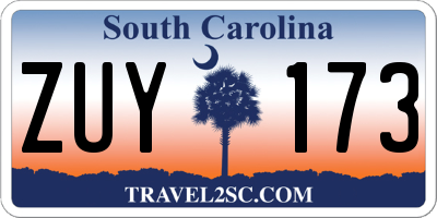 SC license plate ZUY173