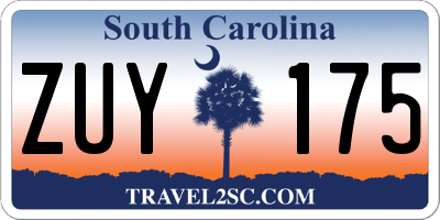 SC license plate ZUY175