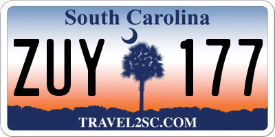 SC license plate ZUY177