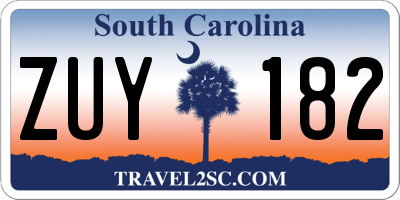 SC license plate ZUY182