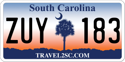 SC license plate ZUY183