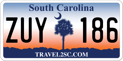 SC license plate ZUY186