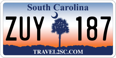 SC license plate ZUY187