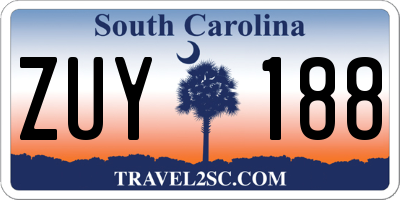 SC license plate ZUY188