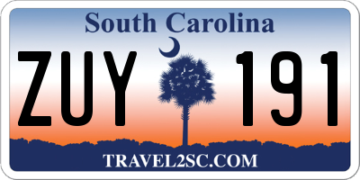 SC license plate ZUY191