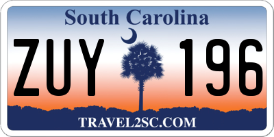 SC license plate ZUY196