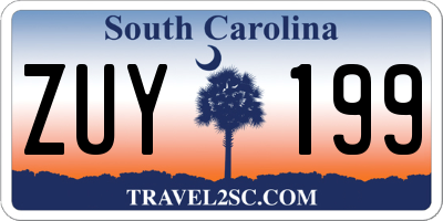 SC license plate ZUY199