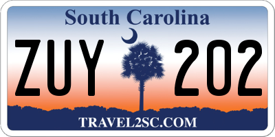 SC license plate ZUY202