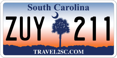 SC license plate ZUY211