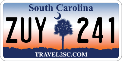 SC license plate ZUY241