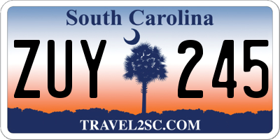 SC license plate ZUY245