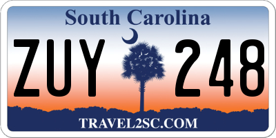 SC license plate ZUY248