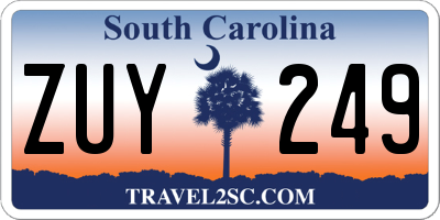 SC license plate ZUY249