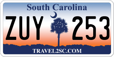 SC license plate ZUY253