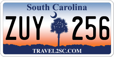 SC license plate ZUY256