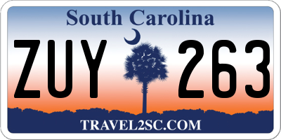 SC license plate ZUY263