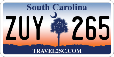 SC license plate ZUY265