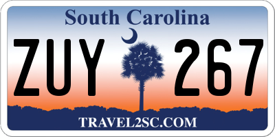 SC license plate ZUY267