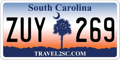 SC license plate ZUY269