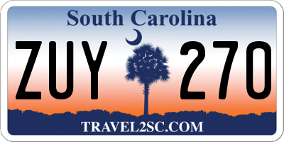 SC license plate ZUY270