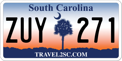 SC license plate ZUY271