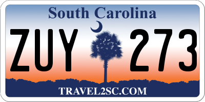 SC license plate ZUY273