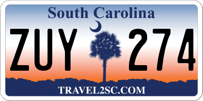 SC license plate ZUY274