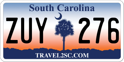 SC license plate ZUY276