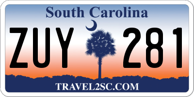 SC license plate ZUY281