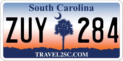 SC license plate ZUY284