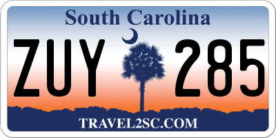 SC license plate ZUY285